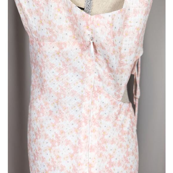 Cotton Candy LA Floral Print Spaghetti Strap Maxi Dress Blush Pink Size L - Picture 9 of 16